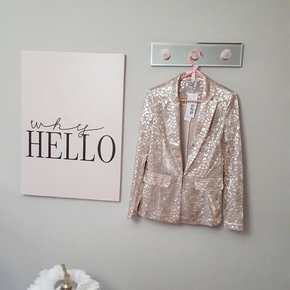 NWT 525 America gold leopard print velvet blazer - Picture 7 of 9